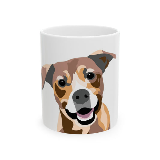 One Pet Portrait | White Background | 11 oz. Ceramic Coffee Mug