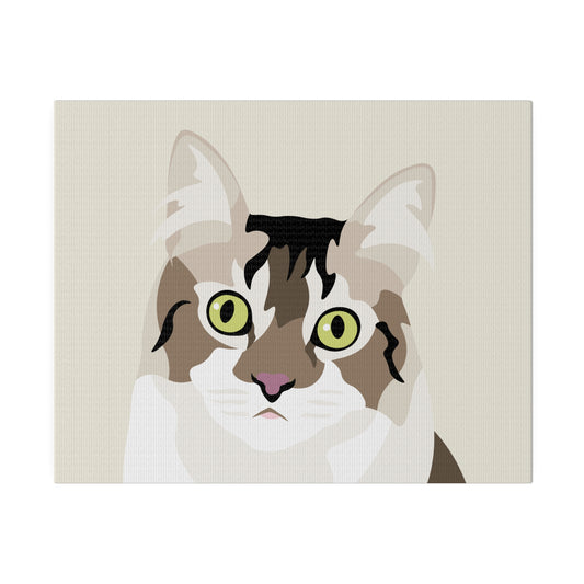 One Pet Portrait on Canvas | Cream Background | Custom Hand-Drawn Pet Portrait in Cartoon-Realism Style