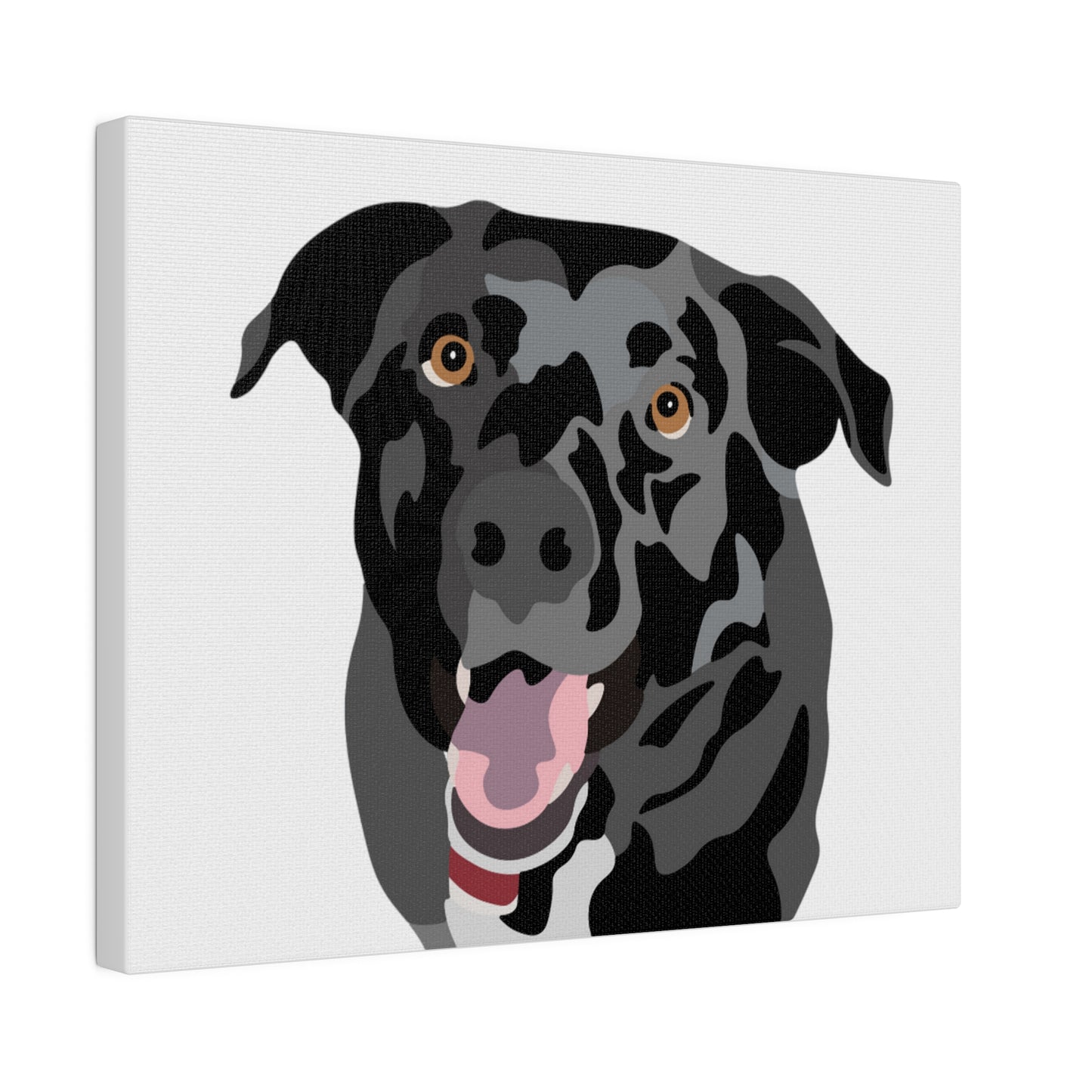 One Pet Portrait on Canvas | White Background | Custom Hand-Drawn Pet Portrait in Cartoon-Realism Style
