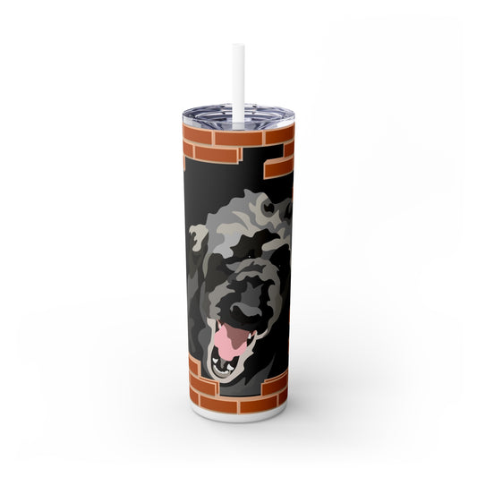 One Pet | Brick Wall Breakthrough | Skinny Tumbler with Straw, 20oz with Personalized Name